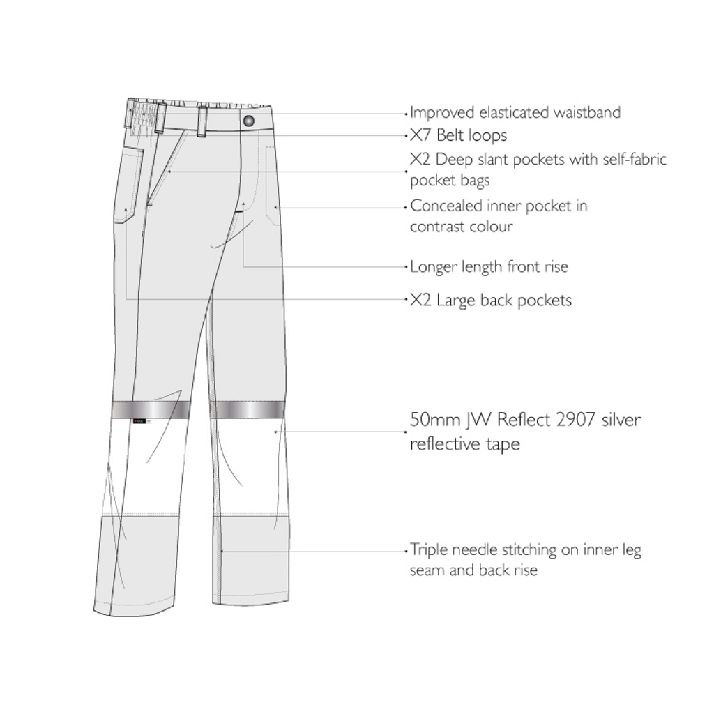 Jonsson Workwear | Two Tone Reflective Work Trousers