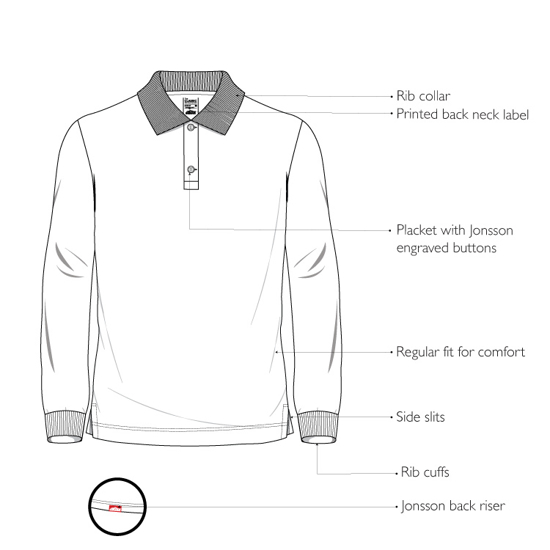 Jonsson Workwear | The Classic 100% Cotton Long Sleeve Golfer